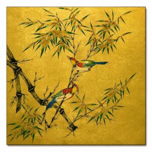 Tranh Trúc Quân Tử Dát Vàng