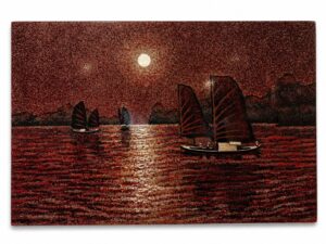 Tranh Thuyền Xuôi Trăng Tỏ
