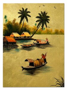 Tranh Hoàng Hôn Bến Vắng